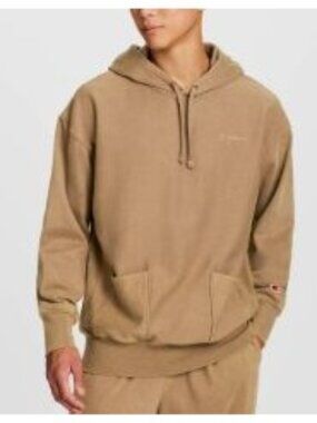Champion Rewind Vintage Size Medium Wash Hoodie Sand Pepper Khaki NWT $44 MENS